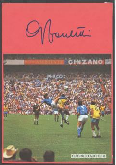 Giacinto Facchetti † 2006  Italien  Europameister EM 1968  Fußball Autogramm Karte  original signiert 