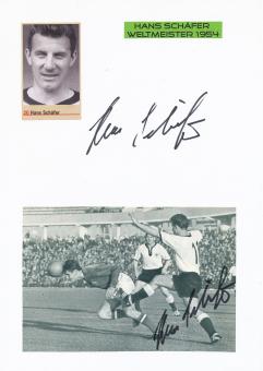 2  x  Hans Schäfer † 2017  DFB Weltmeister  WM 1954   Fußball Autogramm Karte  original signiert 