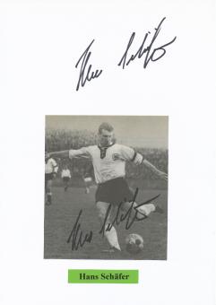2  x  Hans Schäfer † 2017  DFB Weltmeister  WM 1954   Fußball Autogramm Karte  original signiert 