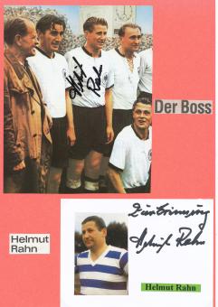 2  x  Helmut Rahn † 2003  DFB Weltmeister  WM 1954   Fußball Autogramm Karte  original signiert 