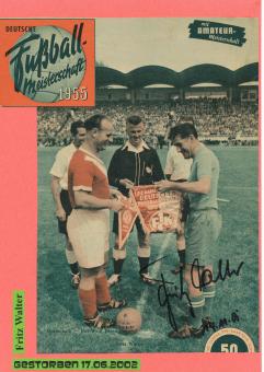 Fritz Walter † 2002  DFB Weltmeister  WM 1954   Fußball Autogramm Karte  original signiert 