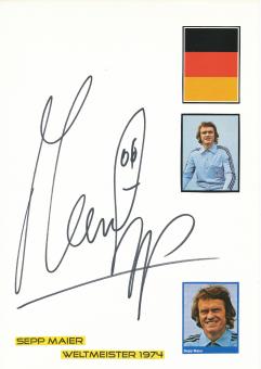 Sepp Maier  DFB Weltmeister WM 1974  Fußball Autogramm Karte  original signiert 