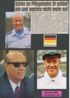 2  x  Helmut Schön † 1996  DFB Weltmeister WM 1974  Fußball Autogrammkarte  original signiert 