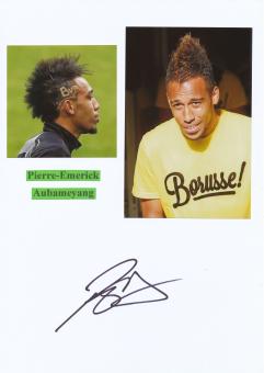 Pierre Emerick Aubameyang  Borussia Dortmund  Fußball Autogramm Karte  original signiert 