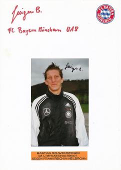 2  x  Bastian Schweinsteiger  mit 17 Jahren  DFB  Autogramm Karte  original signiert 