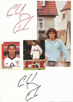 2  x  Gerhard Poschner   VFB Stuttgart   Fußball Autogramm Karte  original signiert 