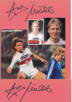 2  x  Andreas Müller  VFB Stuttgart   Fußball Autogramm Karte  original signiert 