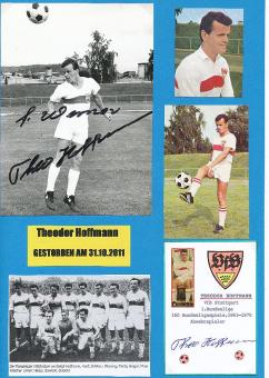 2 x Theo Hoffmann † 2011  VFB Stuttgart  Fußball Autogramm Karte  original signiert 