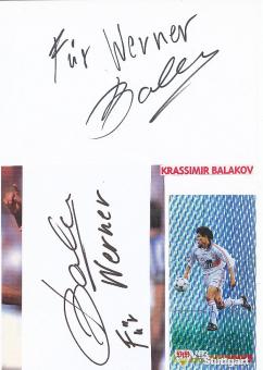 2  x  Krassimir Balakov   VFB Stuttgart  Fußball Autogramm Karte  original signiert 