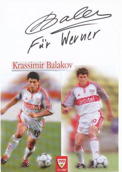 Krassimir Balakov   VFB Stuttgart  Fußball Autogramm Karte  original signiert 
