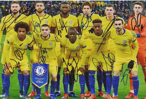 FC Chelsea London   Mannschaftsfoto Fußball original signiert 