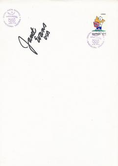 Janet Evans  USA  Olympia 1992  Schwimmen   Autogramm Karte original signiert 