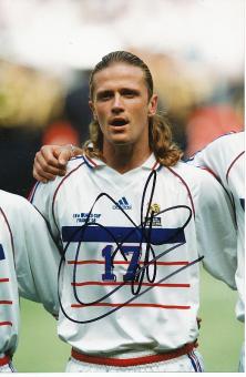 Emmanuel Petit  Frankreich  WM 1998  Fußball Autogramm  Foto original signiert 
