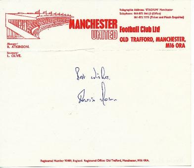 Ron Atkinson  Manchester United Autogramm Blatt  original signiert 