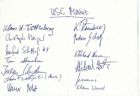 USC Mainz  Volleyball Männer Autogramm Blatt  original signiert 