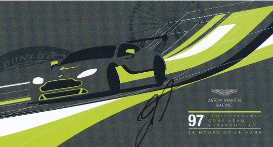 Richie Stanaway   Aston Martin  Auto Motorsport  Autogrammkarte  original signiert 