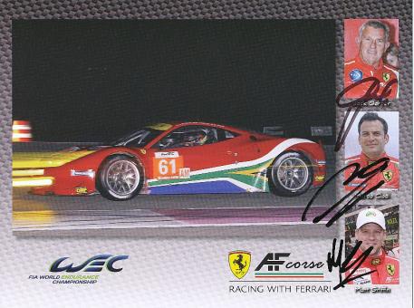Jack Gerber & Marco Cioci & Matt Griffin  Ferrari  Auto Motorsport  Autogrammkarte  original signiert 