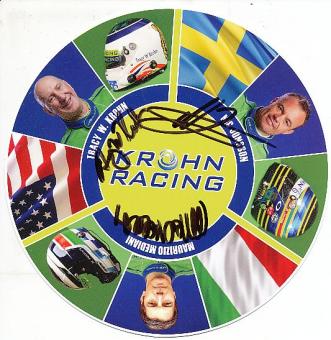 Maurizio Mediani & Tracy W.Krohn & MC Jönsson  Ferrari  Auto Motorsport  Autogrammkarte  original signiert 