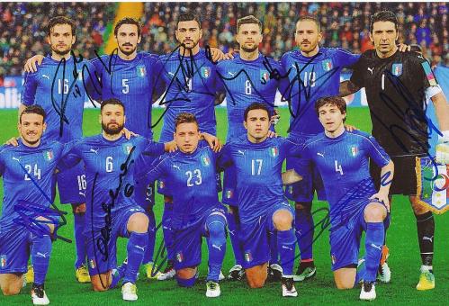 Italien   Mannschaftsfoto Fußball original signiert 
