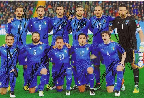Italien   Mannschaftsfoto Fußball original signiert 