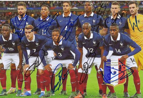 Frankreich   Mannschaftsfoto Fußball original signiert 