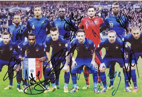 Frankreich   Mannschaftsfoto Fußball original signiert 