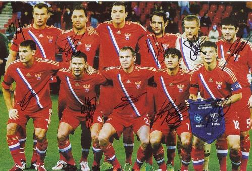 Rußland  Mannschaftsfoto Fußball original signiert 