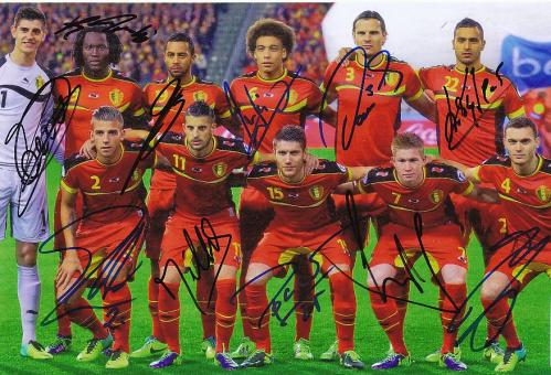 Belgien  Mannschaftsfoto Fußball original signiert 