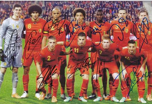 Belgien  Mannschaftsfoto Fußball original signiert 