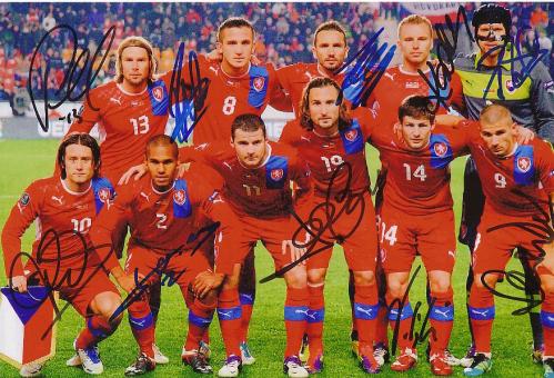 Tschechien  Mannschaftsfoto Fußball original signiert 