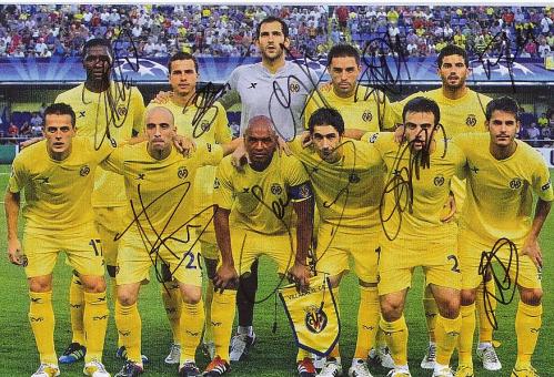 FC Villarreal   Mannschaftsfoto Fußball original signiert 