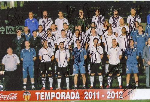 FC Valencia  2011/2012  Mannschaftsfoto Fußball original signiert 