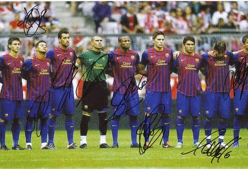 FC Barcelona  Mannschaftsfoto Fußball original signiert 
