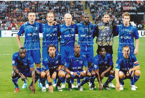 AJ Auxerre  Mannschaftsfoto Fußball original signiert 