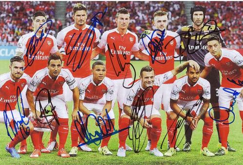 FC Arsenal London  Mannschaftsfoto Fußball original signiert 