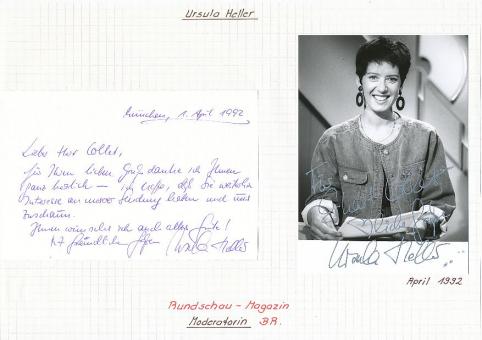 2  x  Ursula Heller  BR  ARD  TV  Autogramm Foto & Blatt  original signiert 