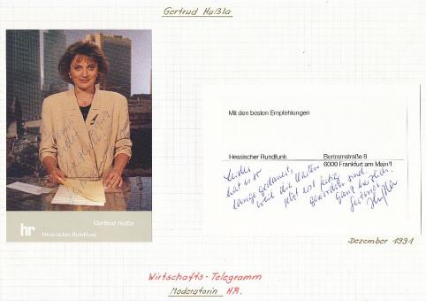 2  x  Gertrud Hußla  ARD  TV  Autogramm Foto & Blatt  original signiert 