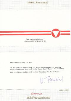 Werner Fasslabend  Österreich  Politik  Autogramm  original signiert 