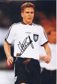 Oliver Bierhoff  DFB  Europameister EM 1996  Fußball Autogramm 30 x 20 cm Foto original signiert 