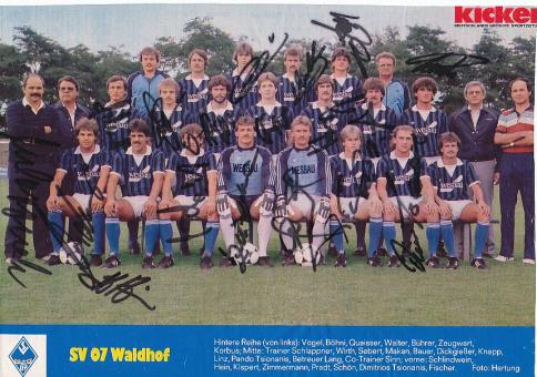 SV Waldhof Mannheim  1982/83  Mannschaftsbild  Fußball Autogramm original signiert 