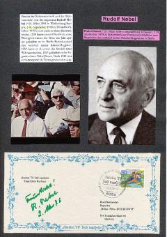 Rudolf Nebel † 1978   Raketenkonstrukteur Begründer der Raumfahrt  Autogramm Umschlag  original signiert 