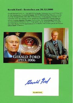 Gerald Ford † 2006  USA Präsident  Politik  Autogramm Karte original signiert 
