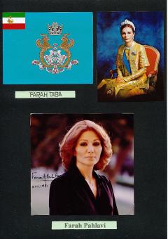 Farah Pahlavi  Kaiserin Iran  Autogramm Foto original signiert 