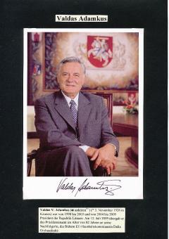 Valdas Adamkus  Präsident Litauen  Politik Autogrammkarte original signiert 