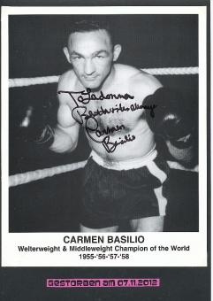Carmen Basilio † 2012  USA Weltmeister  Boxen  Autogramm Foto original signiert 