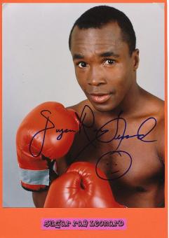 Sugar Ray Leonard  USA Weltmeister  Boxen  Autogramm Foto  original signiert 