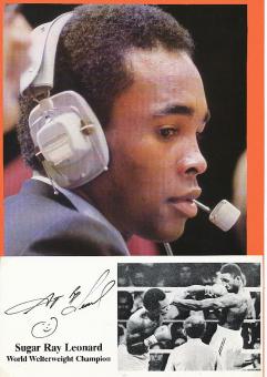 Sugar Ray Leonard  USA Weltmeister  Boxen  Autogrammkarte  original signiert 