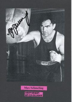 Max Schmeling † 2005  Deutschland Weltmeister Boxen Autogramm Bild original signiert 