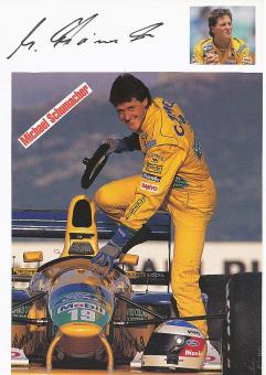 Michael Schumacher  Benetton  Weltmeister Formel 1 Auto Motorsport  Autogramm Karte original signiert 