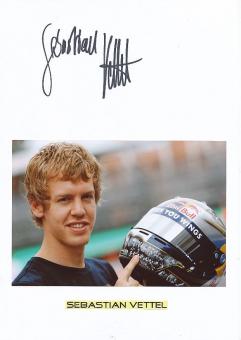 Sebastian Vettel  Weltmeister  Formel 1 Auto Motorsport  Autogramm Karte original signiert 